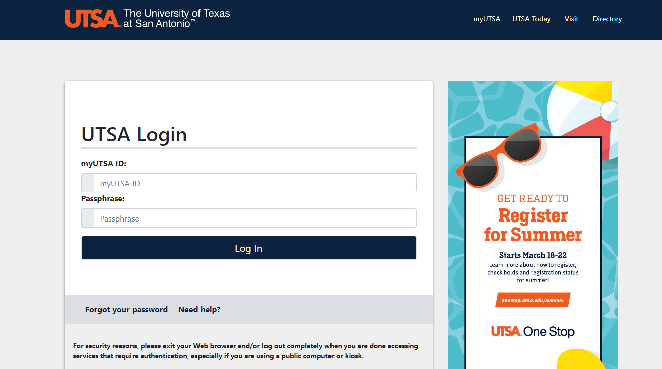 UTSA Blackboard Login