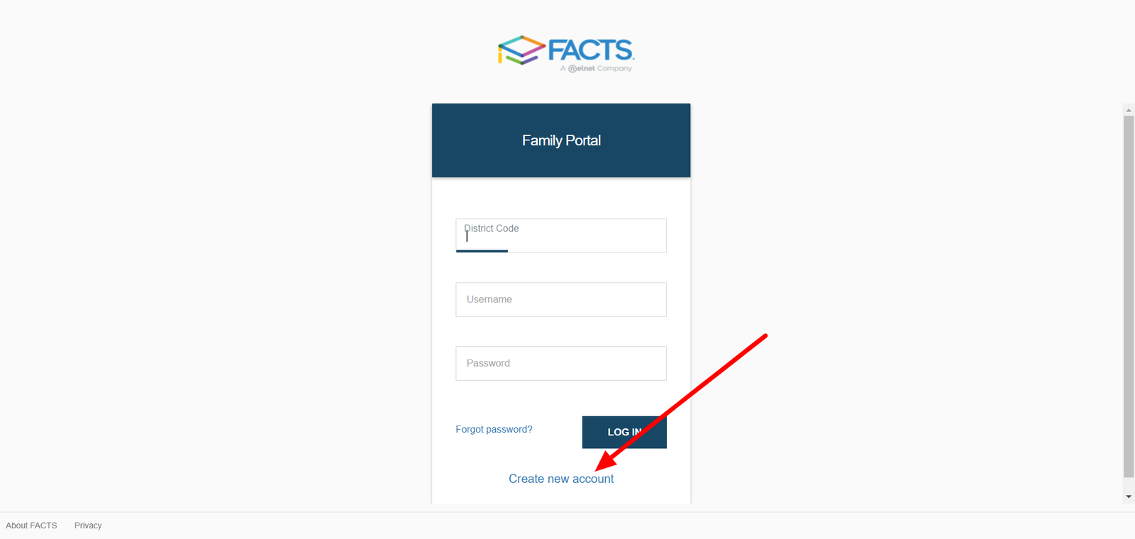 Account login new account create