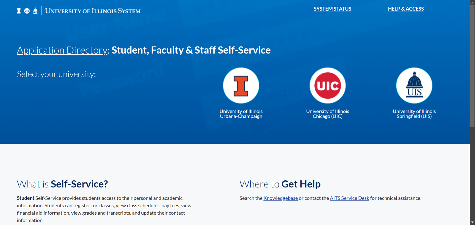 UIUC Self-Service Student Portal